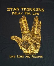 T-shirt Star Trek Relay For Life Spock NUOVA XL fatta a mano da Live Long Prosper