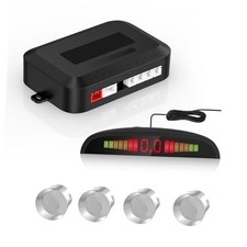 Car Reverse Backup Sensor Universal Parking Sensors for Car with 4 Silver