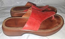Dansko Women s Red Leather Flip Flop Sandals ...