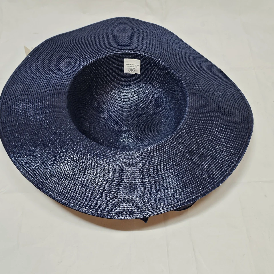 Chapéu de Sol Feminino Vintage Novo com etiquetas Arlin Aba Larga Azul Kmart - Imagem 4 de 4