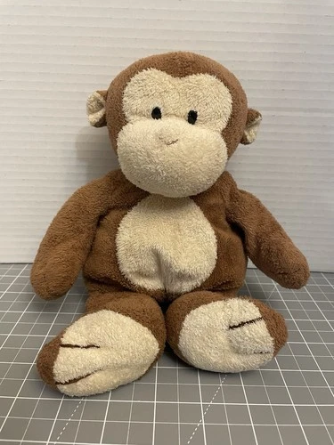 DANGLES the MONKEY TY PLUFFIES Tylux 10”Brown Cream Lovey Plastic Eyes VTG 2002
