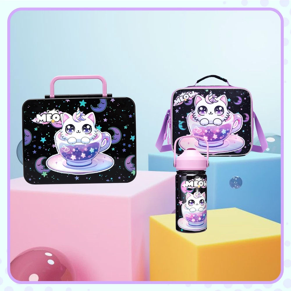 Insulated Kids Lunch Box with Bento Container and Water Bottle