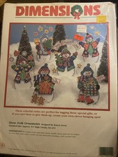 Dimensions Snow Folk Ornaments Christmas Needlepoint Kit  9114 Brand NEW Open