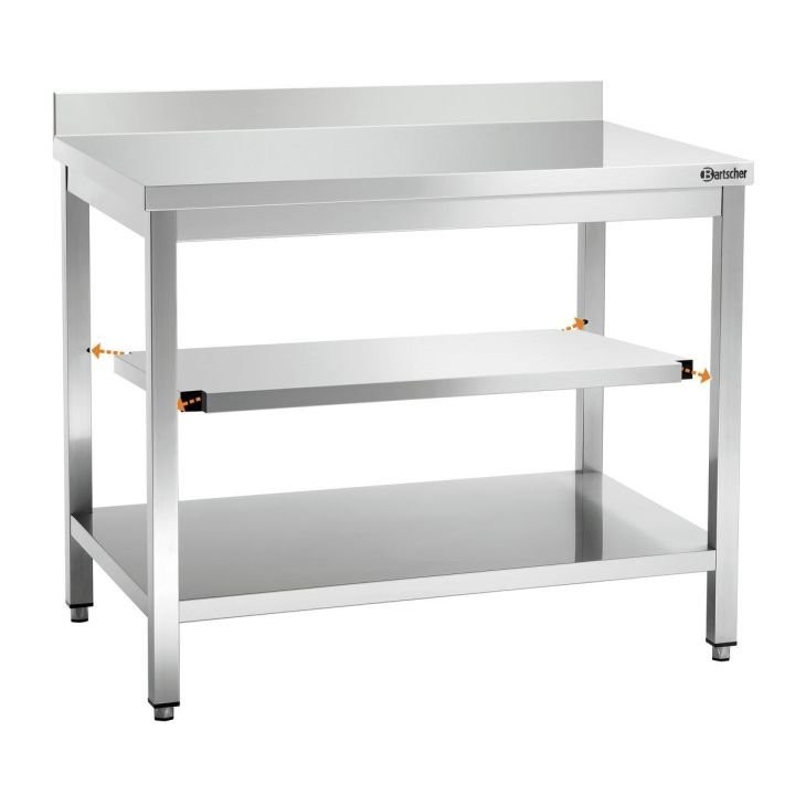Étagère intermédiaire inox renforcée pour structures Bartscher 312147