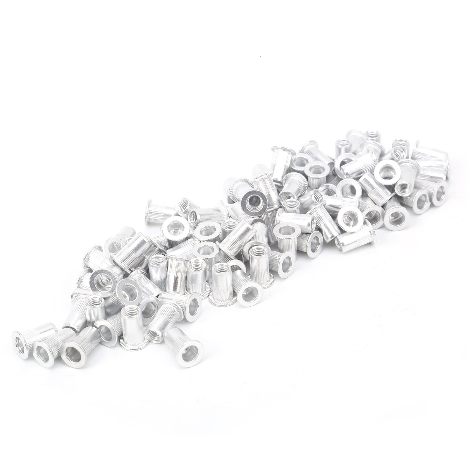 100Pcs WJ‑30045M5 Pull Riveting Nuts Aluminum Flat Head Vertical Hardware Ac KRI