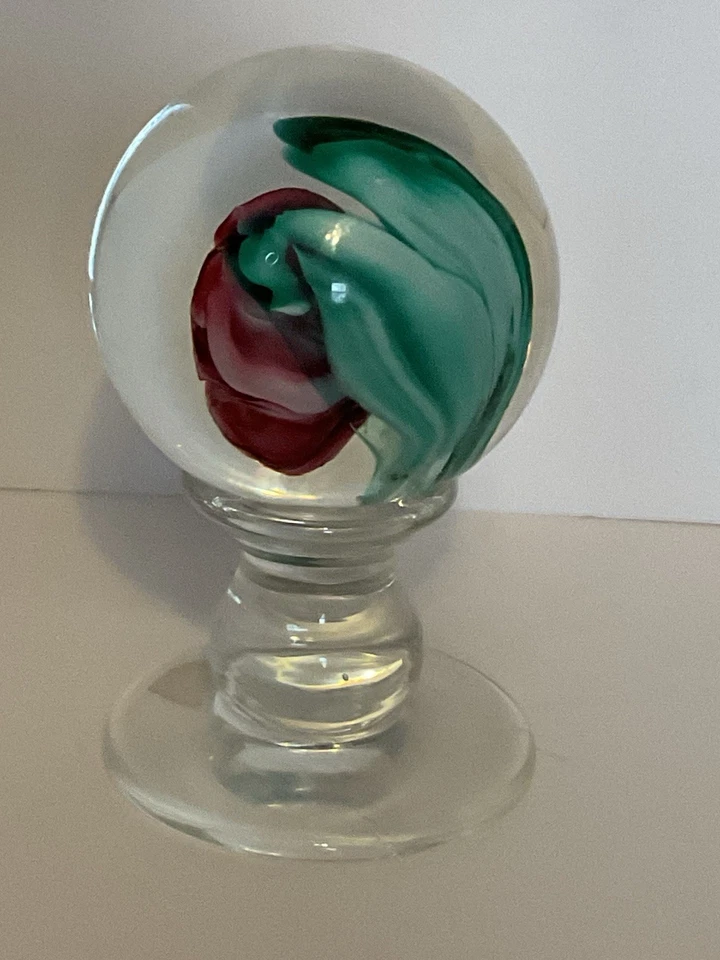 "Antiguo pisapapeles Millville Rose Flower 5 1/4""" Foto 2 de 4