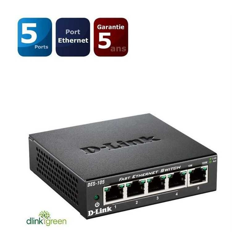 D-Link DES 105 Switch 5 ports ethernet pour etendre votre reseau domestique