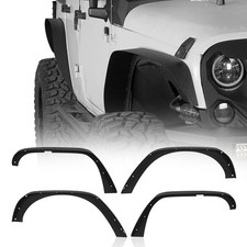 JK Flat Fender Flares Steel Mud Guard Wheel Armor Front Rear Kit