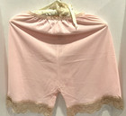 Vtg Pink Nylon Bloomers Pettipants Slip Shorts Sweet Floral Light Tan Lace NEW — photo 4