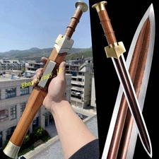 Chinese Dagger Jian Folded Steel Sharp Han Saber Short Dao Sword Copper Fittings