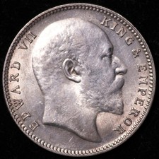INDIA 1908 RUPEE***KM# 508***SILVER 0.9170 FINENESS