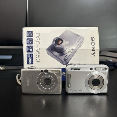 Digital Camera Lot For Parts Sony Cyber Shot DSC- S650 Canon Power Shot SD300