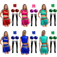 Women Set Uniform Cheer Leader Dancewear Cheerleading Fancy Outfits Cosplay