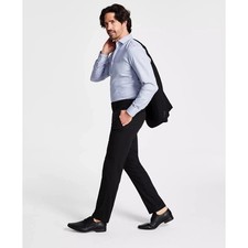 Kenneth Cole Reaction Men's Techni-Cole Suit Separate Slim-Fit Pants Black 38x32