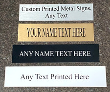 Personalised Plaques Metal Sign ANY TEXT Wall Door Bedroom Office Toilet Hotel