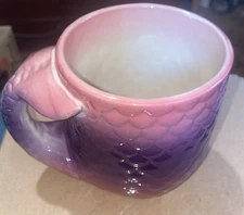 Mermaid Tail Handle Coffee Mug Tea Pink Ombre Purple Large Modern Expressions