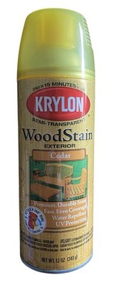Krylon Wood Stain Exterior Spray Semi-Transparent CEDAR 12 oz New