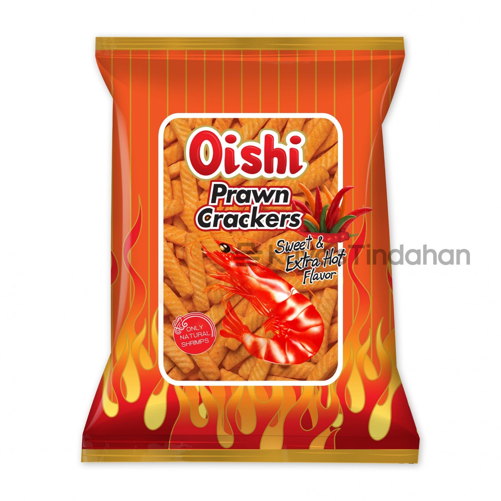 Oishi Prawn Crackers Sweet & Extra Hot Flavor 60g
