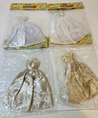 Lot Of 4 Good Old Values Doll Outfits Barbie Bridal Gowns NOS