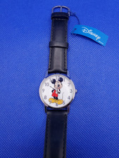 Disney's Mickey Mouse Genuine Brown Leather Band Wrist Watch With Moving Arms