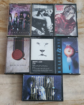 80's Hard Rock Cassette LOT (x7) Cinderella Scorpions Quiet Riot Shotgun Messiah