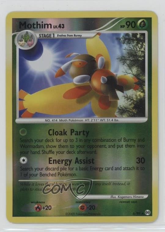 Mothim Reverse Foil Pokémon Platinum Arceus #6 2009