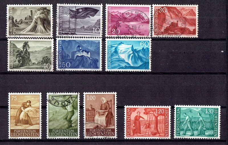 Liechtenstein 1959-64 SC#336-348 MH, mostly used
