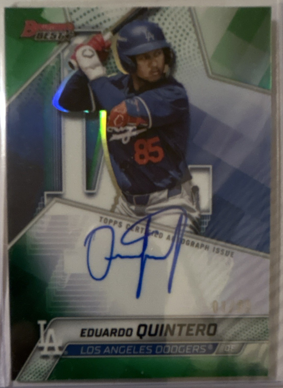 2025 Bowmans Best Prospect Autographs Eduardo Quintero Dodgers CPA-EQ 01/99