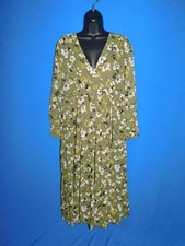 Madewell S NWT Green Floral Cinch Waist Tiered Midi Dress in Wildblooms V Neck