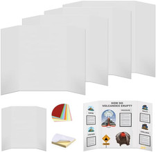 4 Pcs Tri-Fold Poster Boards 48 X 36 Inches, Premium Corrugated Presentation Boa