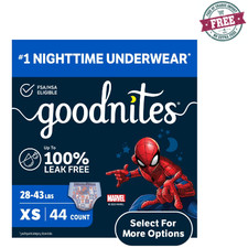 Goodnites Boys Nighttime Bedwetting Underwear, XS 28-43 lbs , 44 Count