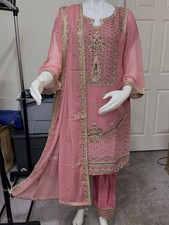 Pakistani/indian Chiffon Party Wear Dress/3piece Suit