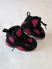 Jordan True Flight Shoes Black Sport Fuchsia Kids Size 6C