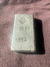 Vintage Johnson Matthey 10oz Fine .999 Silver Poured Bar * Very Rare * Excellent