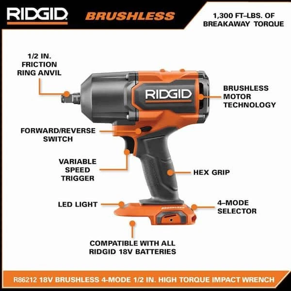 Ridgid Cordless Impact Wrench - Image 2 of 2