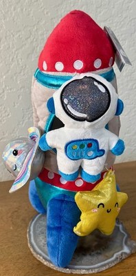 Baby Shower Gift Plush Toy 13'' Rocket Ship Star Planet Astronaut Moon and Stars