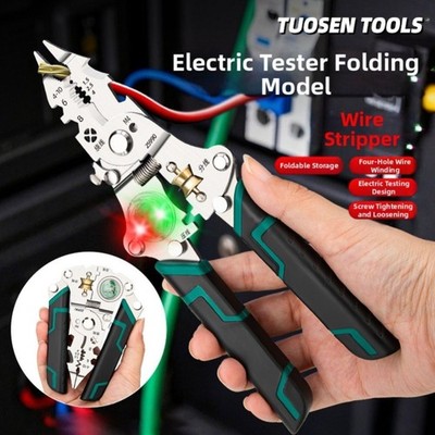 New All-in-One Electrician Pliers: Wire Strippers, Cutters & Voltage Tester