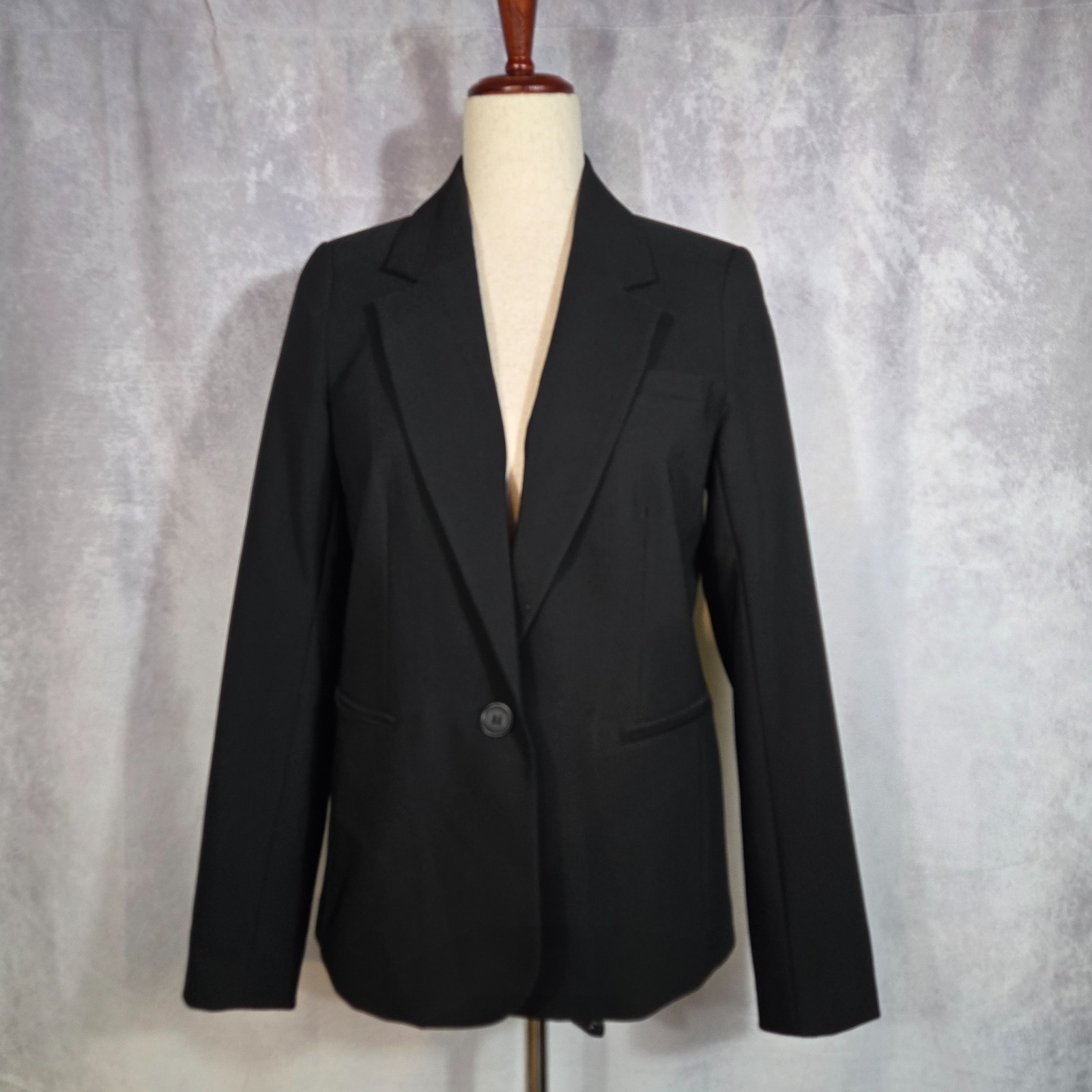 HALOGEN Single Button Blazer Jacket Solid Black C… - image 1