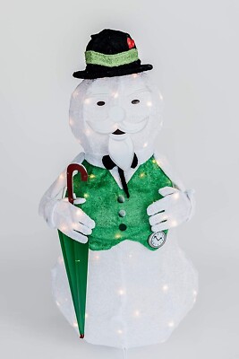 36'' Tinsel 3D Sam The Snowman w/Umbrella Rudolph The Red Nosed Reindeer
