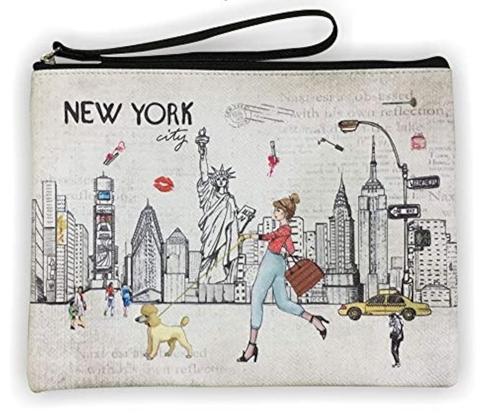 Girls & Women Large Fashion Cute New York Souvenir Zipper pouch Travel Cosmet...