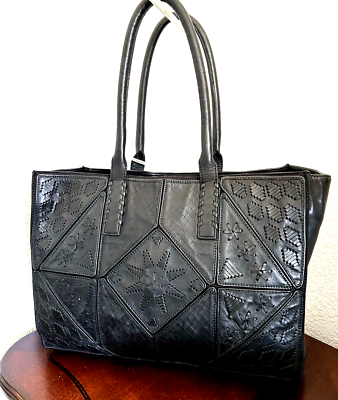 Lucky Brand Woven Leather Nita Artisan Made Handbag Shoulder Bag