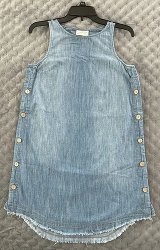 Spring Summer Women's Blue Sleeveless Denim Dress  XS Lightweight Cool Preowned