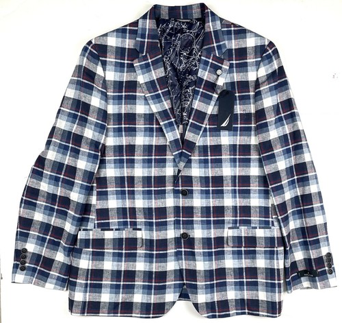 Nautica Modern Fit New Linen Blend Sport Coat Jacket Mens Blazer Navy Blue 40S - Picture 4 of 8
