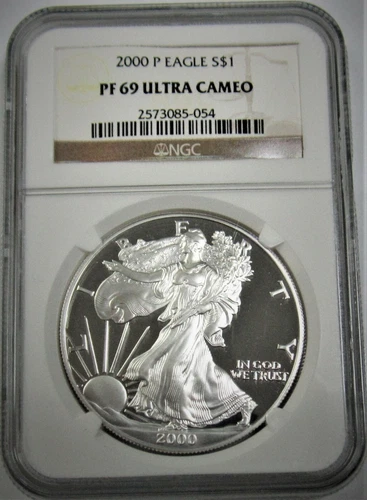 2000-P American Silver Eagle 1 Oz - Graded By NGC  PROOF - PF-69 ⭐319⭐V4⭐