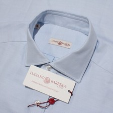 Luciano Barbera NWT Casual Button Down Shirt Size Medium in Tonal Light Blue