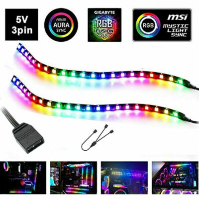 Addressable WS2812 Rainbow LED Strip light for Gaming PC 3PIN 5V ADD Header ASUS