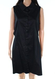 Zac-Posen-NEW-Deep-Black-Womens-Size-10-Back-Cutout-Shirt-Dress-300-099