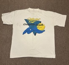 Vintage Miller Genuine Draft Graphic T-Shirt Size L Stains