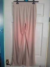 Womens Ribbed Cream Flares  Wide Trousers Size 12 from Shein