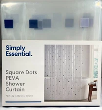 Simply Essential Square Dots PEVA Shower Curtain 72" x 72"